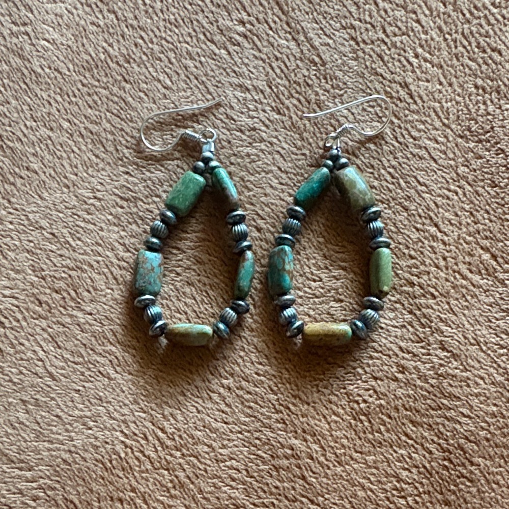 Turquoise Sterling Silver Beaded Earrings